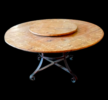Mesa de Jantar Pé Chapa com Tampo Giratório