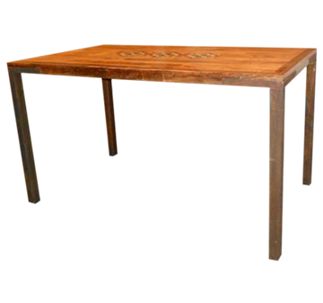 Mesa de Jantar Viga com Tampo Taquinho e 3 Ladrilhos