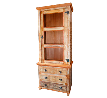 Armário Lin com 1 Porta Vitrine 3 Gavetas