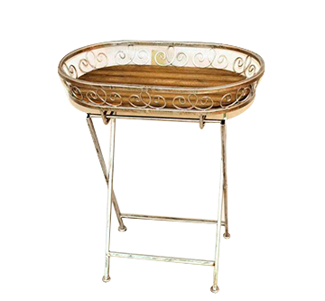 Mesa lateral Oval Dobrável 