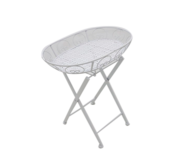 Mesa lateral Oval Dobrável 